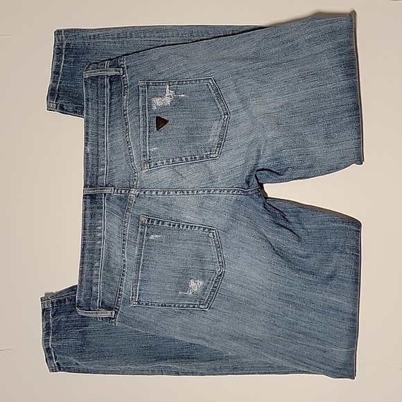 Guess Power Curvy Slim Ankle Jeans Women’s 31 Blue Mid Rise Stretch Distressed - Picture 2 of 12